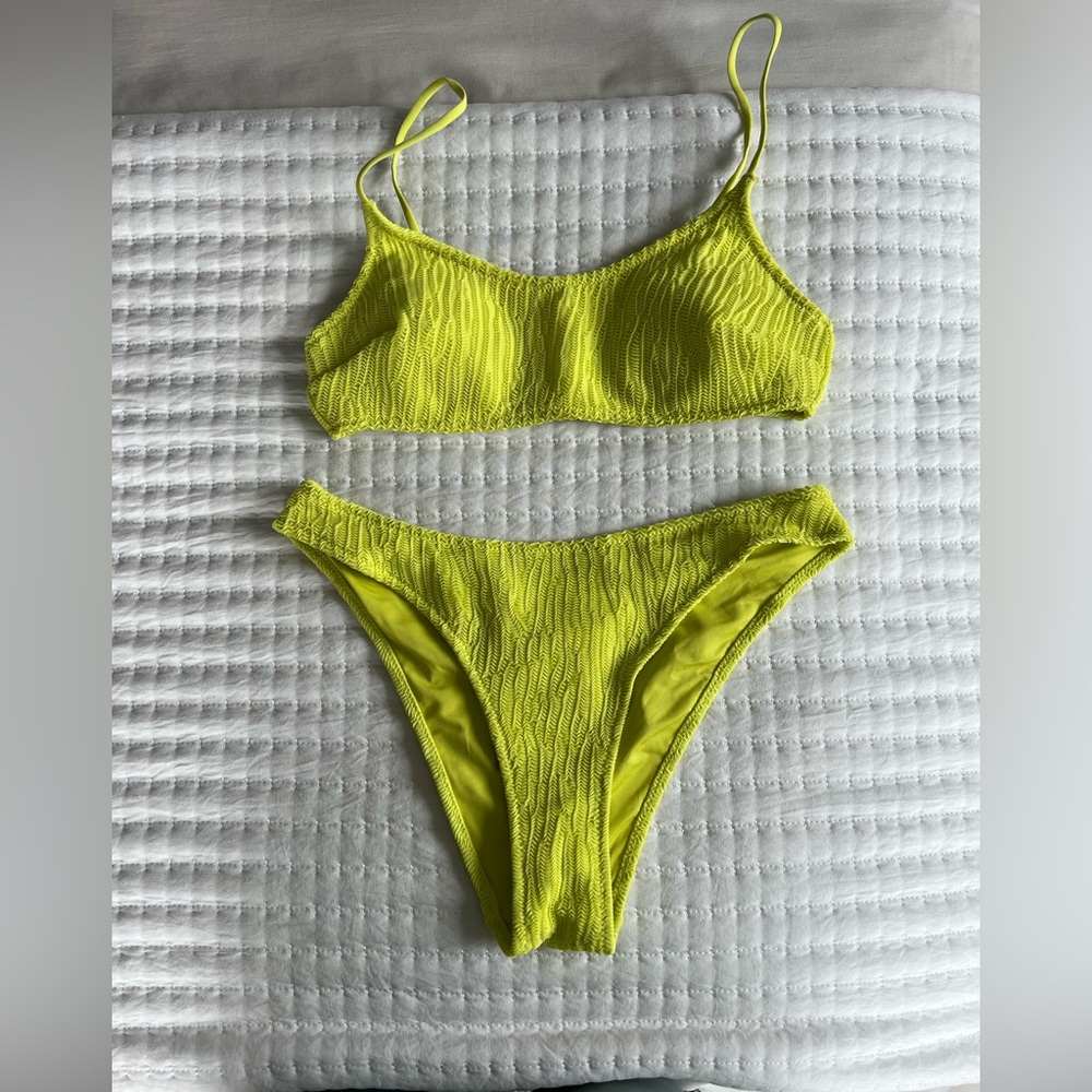 NWT H&M Bright Green Bikini Set